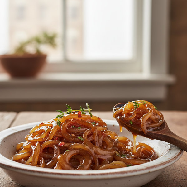 Sweet and Sour Caramelized Onions recipe