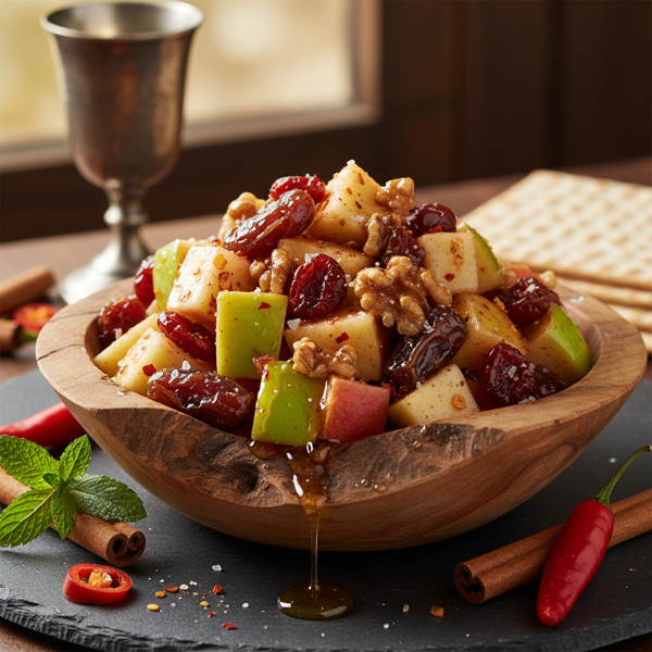 Sweet and Spicy Apple-Cherry Charoset recipe