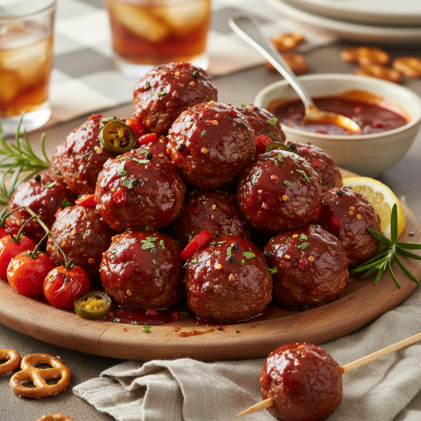 Sweet and Spicy BBQ Party Meatballs recipe