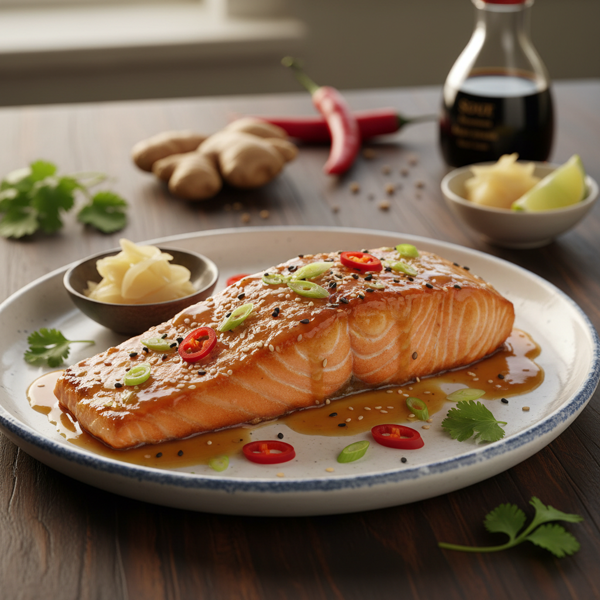 Sweet and Spicy Ginger Glazed Salmon recipe