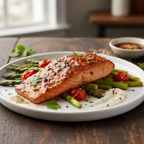 Sweet and Spicy Glazed Salmon Fillet recipe