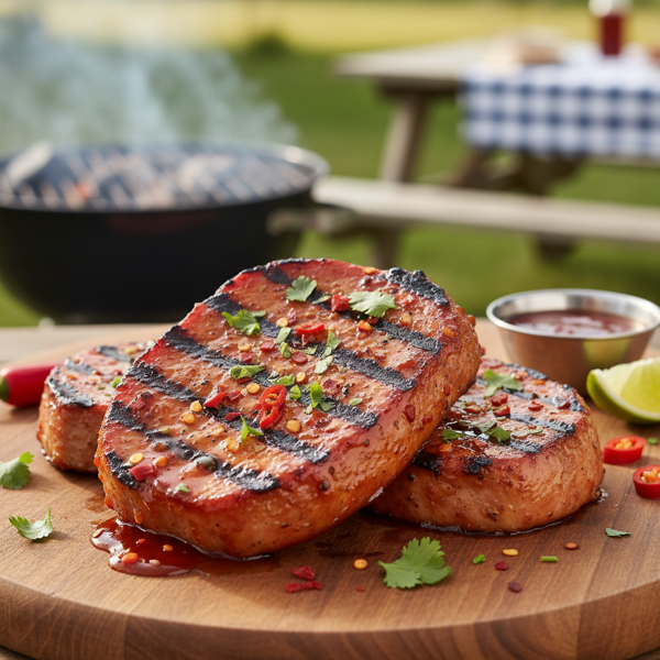 Sweet and Spicy Grilled Ham Steaks recipe
