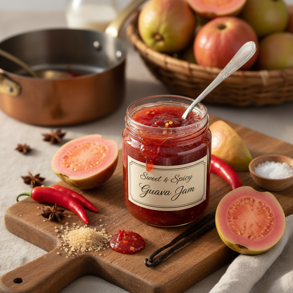 Sweet and Spicy Guava Jam recipe
