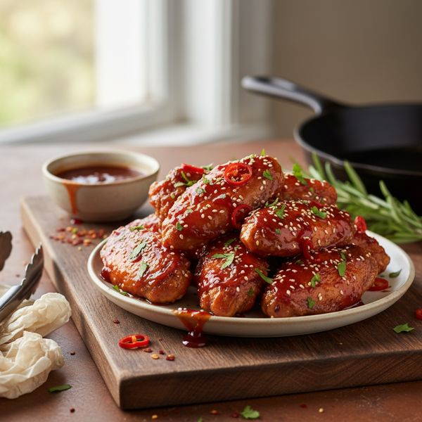 Sweet and Spicy Maple-Glazed Chicken Wings recipe