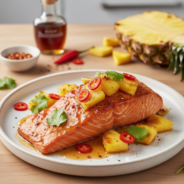 Sweet and Spicy Maple Pineapple Salmon recipe