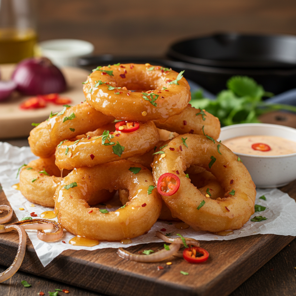 Sweet and Spicy Marinated Onion Rings recipe