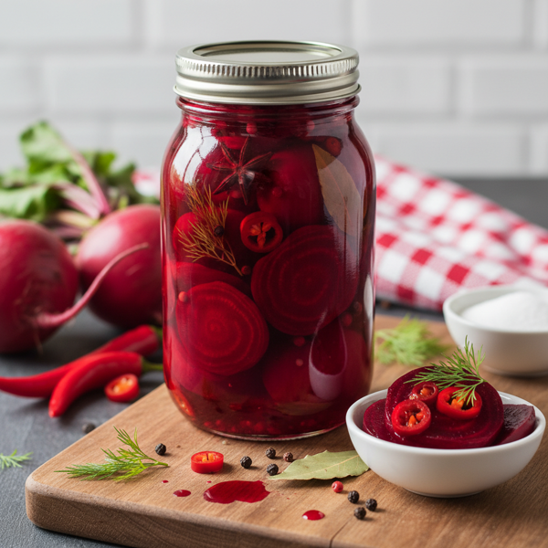 Sweet and Spicy Pickled Beets recipe