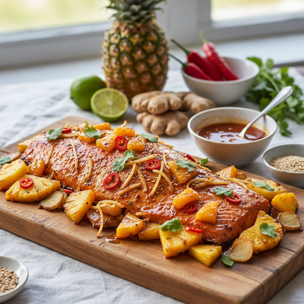 Sweet and Spicy Pineapple Ginger Salmon recipe