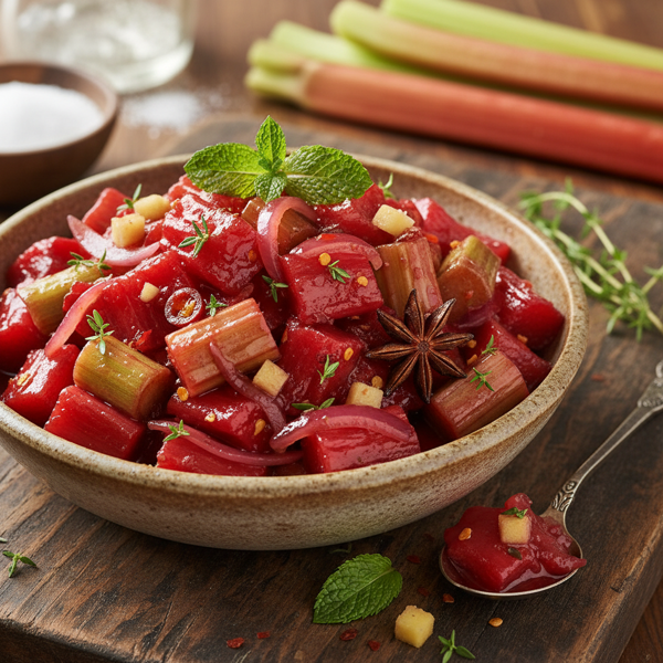 Sweet and Spicy Rhubarb Relish recipe