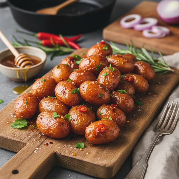 Sweet and Spicy Roasted Baby Potatoes recipe