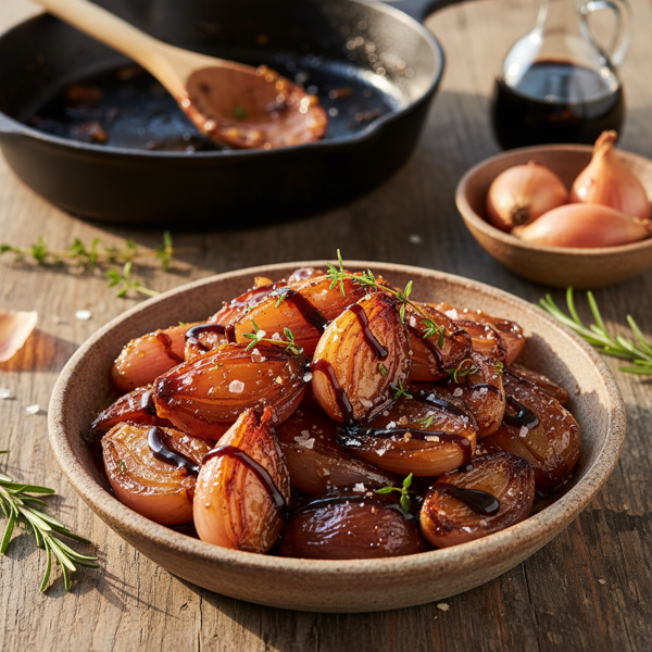 Sweet and Tangy Caramelized Shallots recipe
