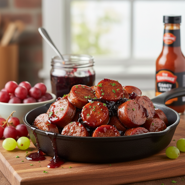 Sweet and Tangy Grape Jelly Kielbasa recipe