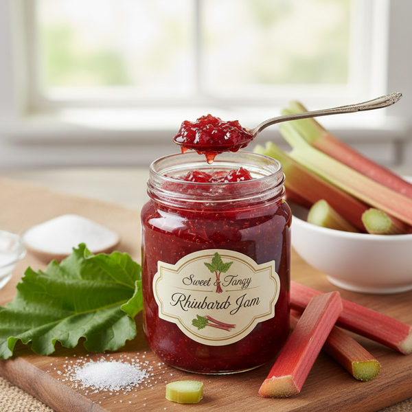 Sweet and Tangy Rhubarb Jam recipe