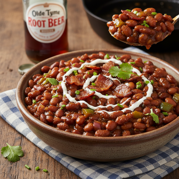 Sweet and Tangy Root Beer Baked Beans recipe