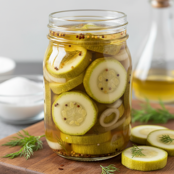 Sweet and Tangy Zucchini Bread and Butter Pickles recipe