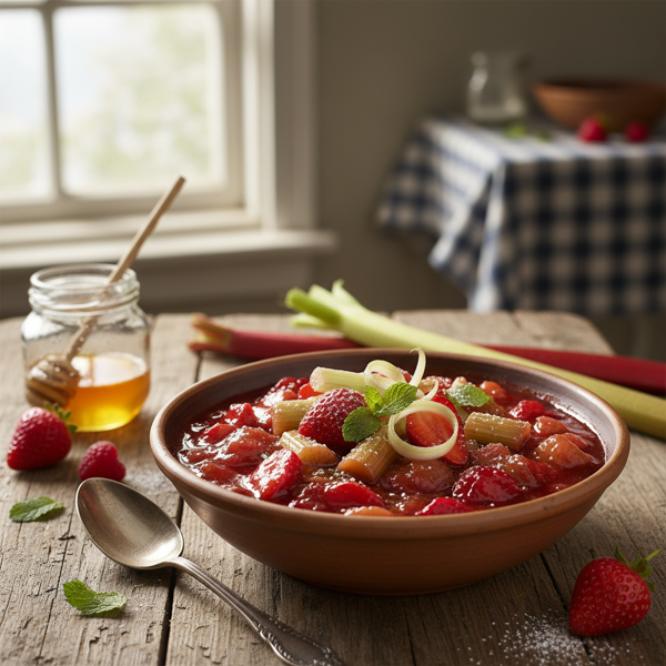 Sweet and Tart Strawberry Rhubarb Compote recipe