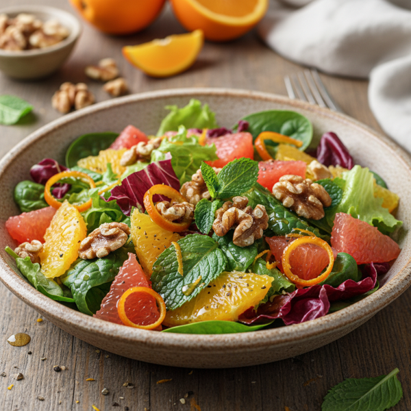 Sweet and Zesty Walnut Orange Salad recipe