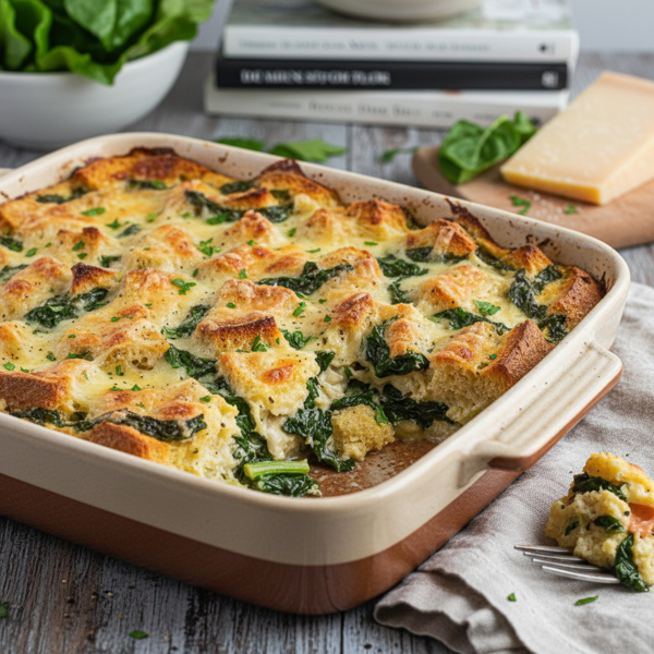 Swiss Chard and Gruyère Bread Casserole recipe