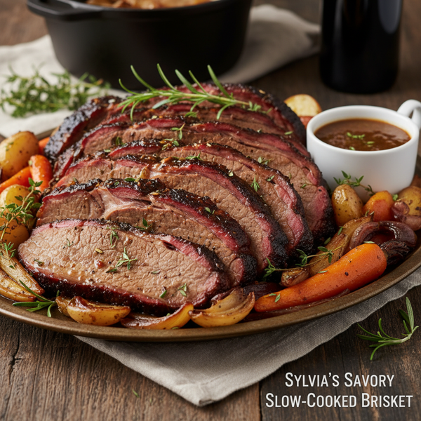 Sylvia's Savory Slow-Cooked Brisket recipe