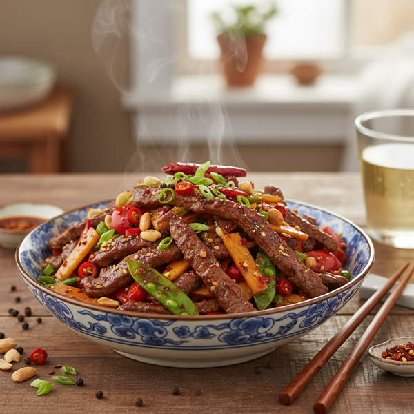 Szechuan-Style Spicy Beef Stir-Fry recipe