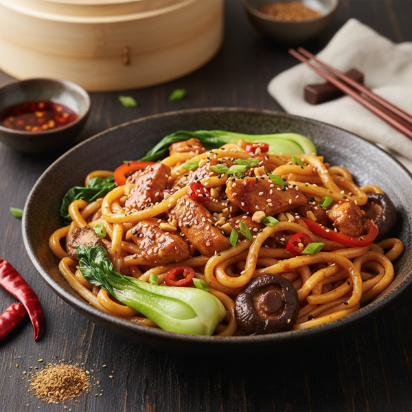 Szechuan Chicken Shanghai Noodles recipe