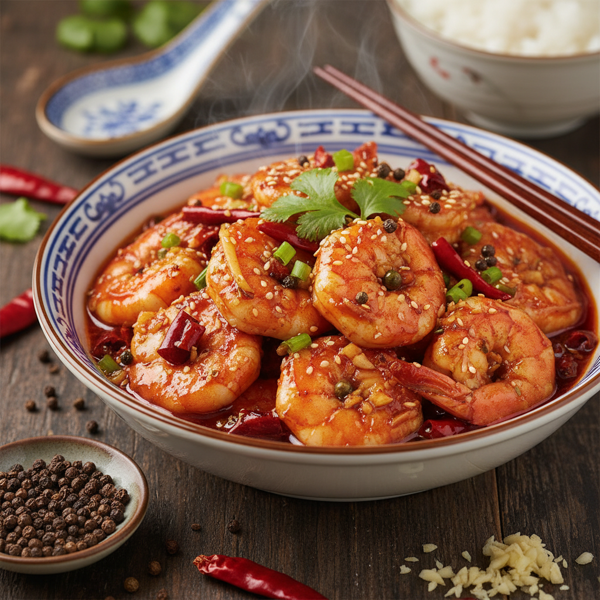 Szechuan Spicy Garlic Shrimp recipe