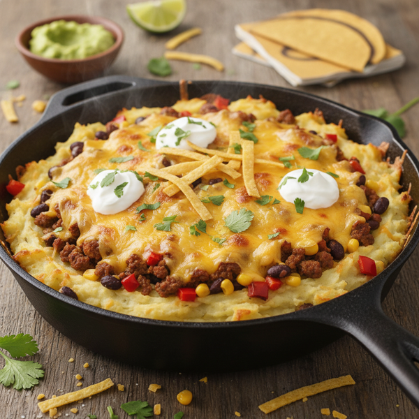 Taco-Style Loaded Mashed Potato Bake recipe