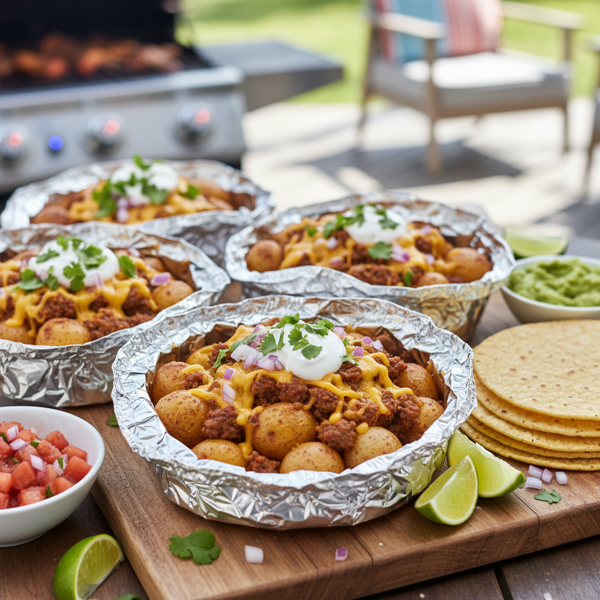 Taco-Style Loaded Potato Foil Packets recipe