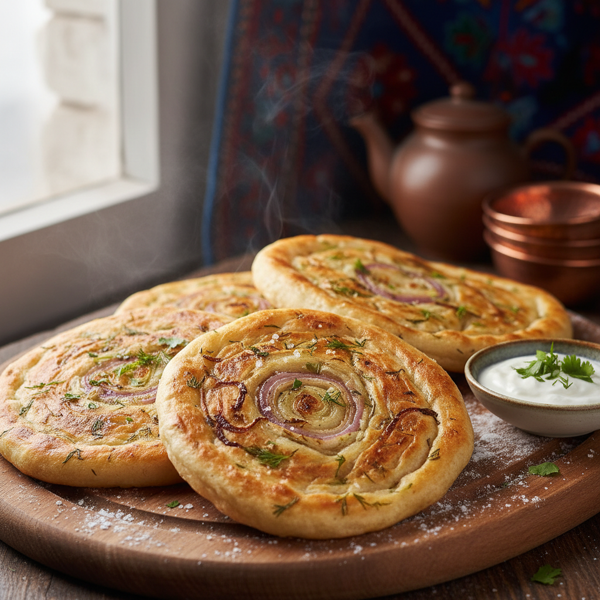 Tajik Shallot Flatbreads recipe