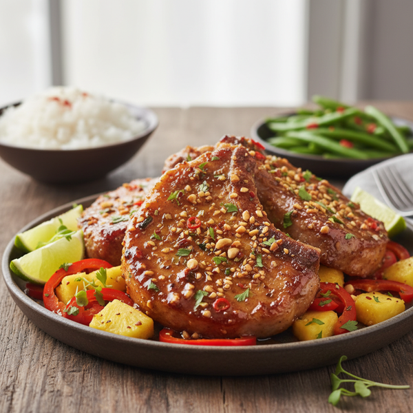 Tangy Baked Thai Pork Chops recipe