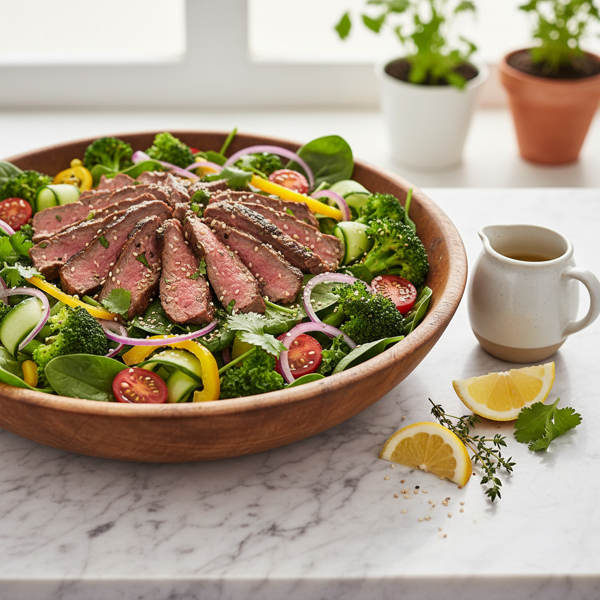 Tangy Beef and Broccoli Garden Salad recipe