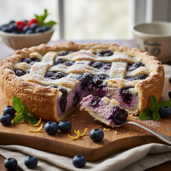 Tangy Blueberry Custard Pie recipe