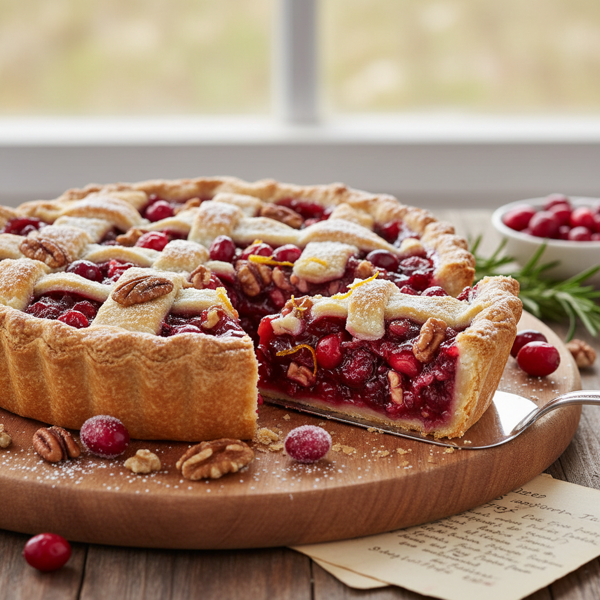Tangy Cranberry Nut Delight Pie recipe