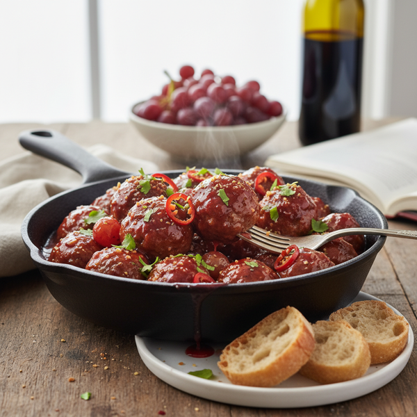 Tangy Grape Chili Meatballs recipe