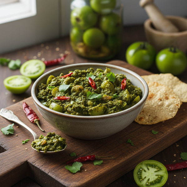 Tangy Green Tomato Chutney recipe
