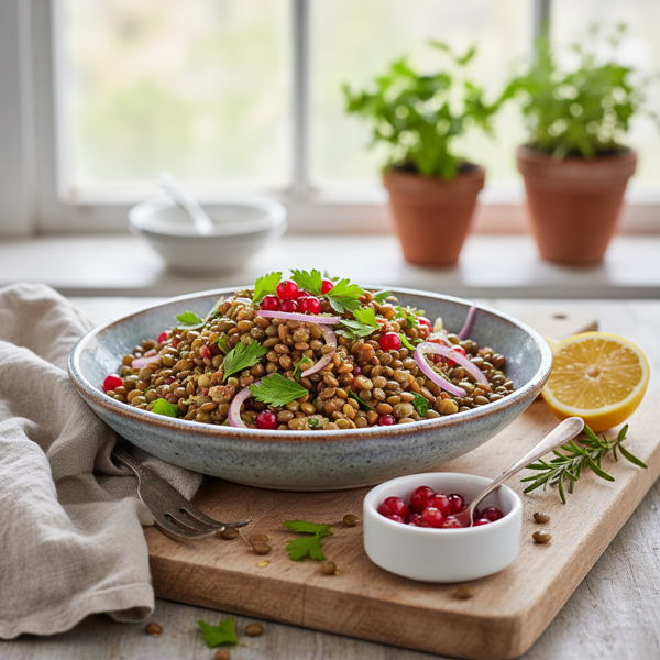 Tangy Lentil Salad with Capers and Currants recipe