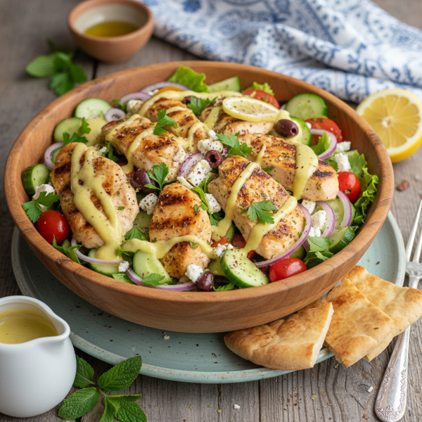 Tangy Mediterranean Chicken Salad recipe