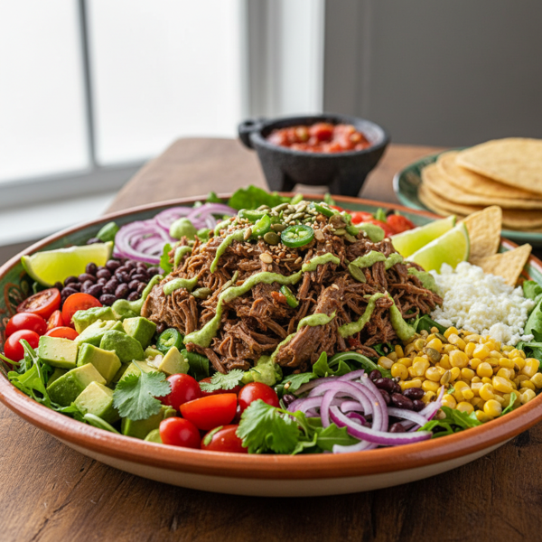 Tangy Mexican Shredded Beef Fiesta Salad recipe