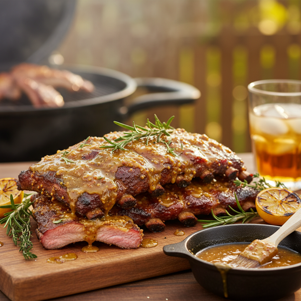 Tangy Mustard Glazed BBQ Spareribs recipe