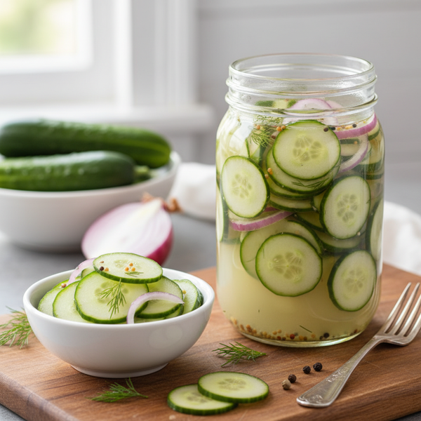 Tangy Pickled Cucumbers and Onions recipe