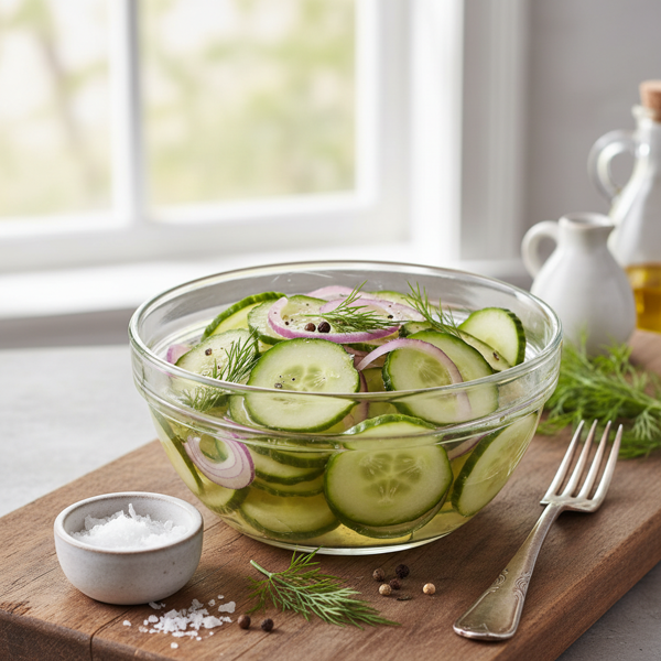 Tangy Pickled Cucumbers with Onions recipe
