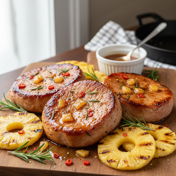 Tangy Pineapple Glazed Ham Steaks recipe