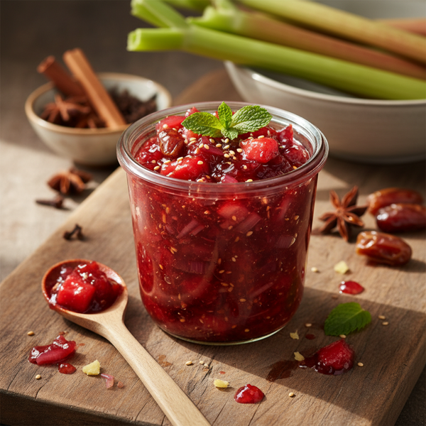 Tangy Rhubarb & Date Delight Chutney recipe