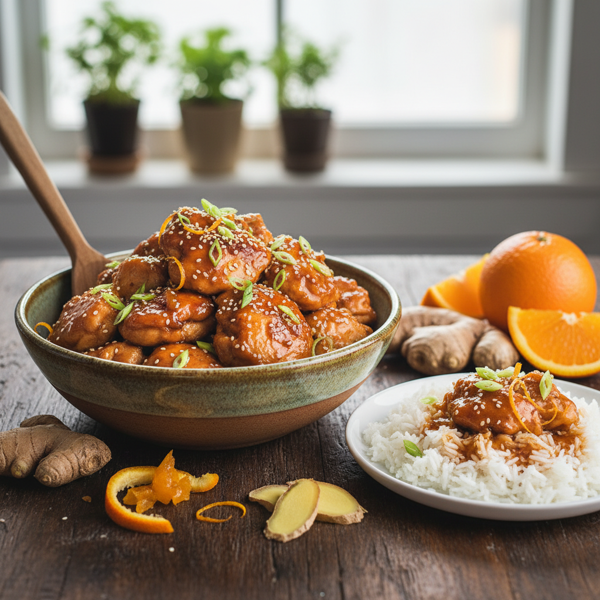 Tangy Slow Cooker Orange Ginger Chicken recipe
