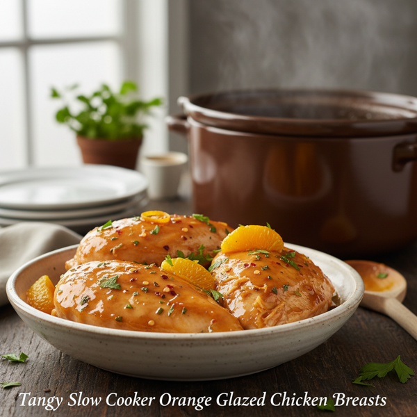 Tangy Slow Cooker Orange Glazed Chicken Breasts recipe
