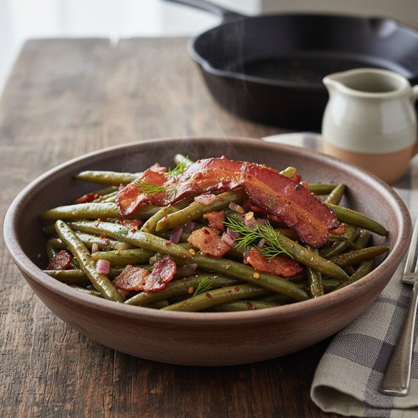 Tangy Southern-Style Green Beans with Bacon recipe