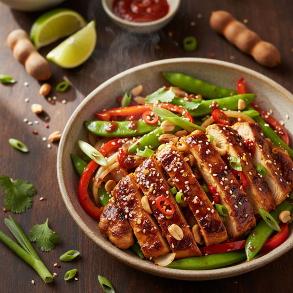 Tangy Tamarind Chicken Stir-Fry with Fresh Crunch recipe