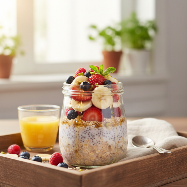Tantalizing No Cook Overnight Oatmeal with Fresh Fruits recipe