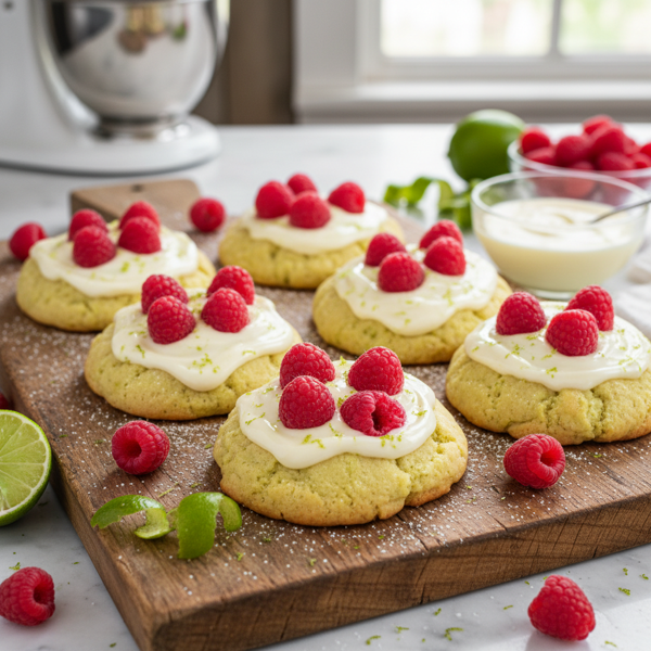 Tart Raspberry Key Lime Bliss Cookies recipe