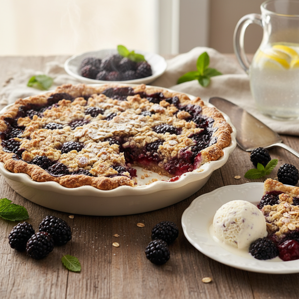 Tart and Juicy Blackberry Crumble Pie recipe